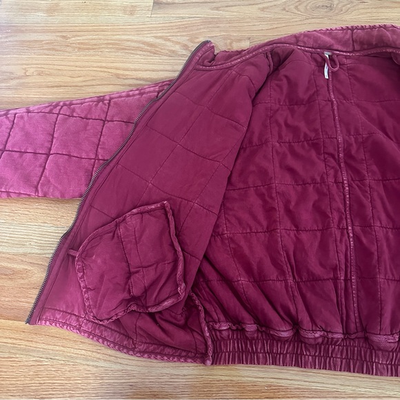 Free People Dolman Quilted Knit Jacket - Red (Rare Color!) - Picture 8 of 13